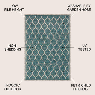 Trebol Moroccan Trellis Textured Weave Indoor/outdoor Area Rug